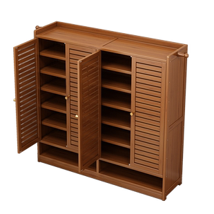 鞋架多层家用玄关门口简易鞋柜出租房用入户门收纳柜实木置物架