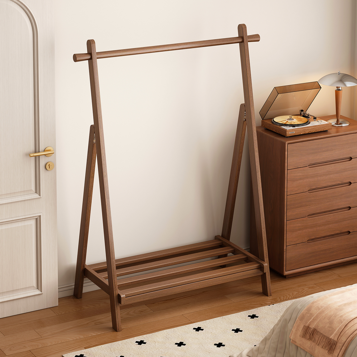 实木衣架落地衣帽架卧室家用