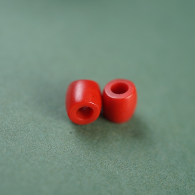 酒红色7mm竹节红料器配珠文玩散珠竖斜切大长隔珠菩提手串配饰珠