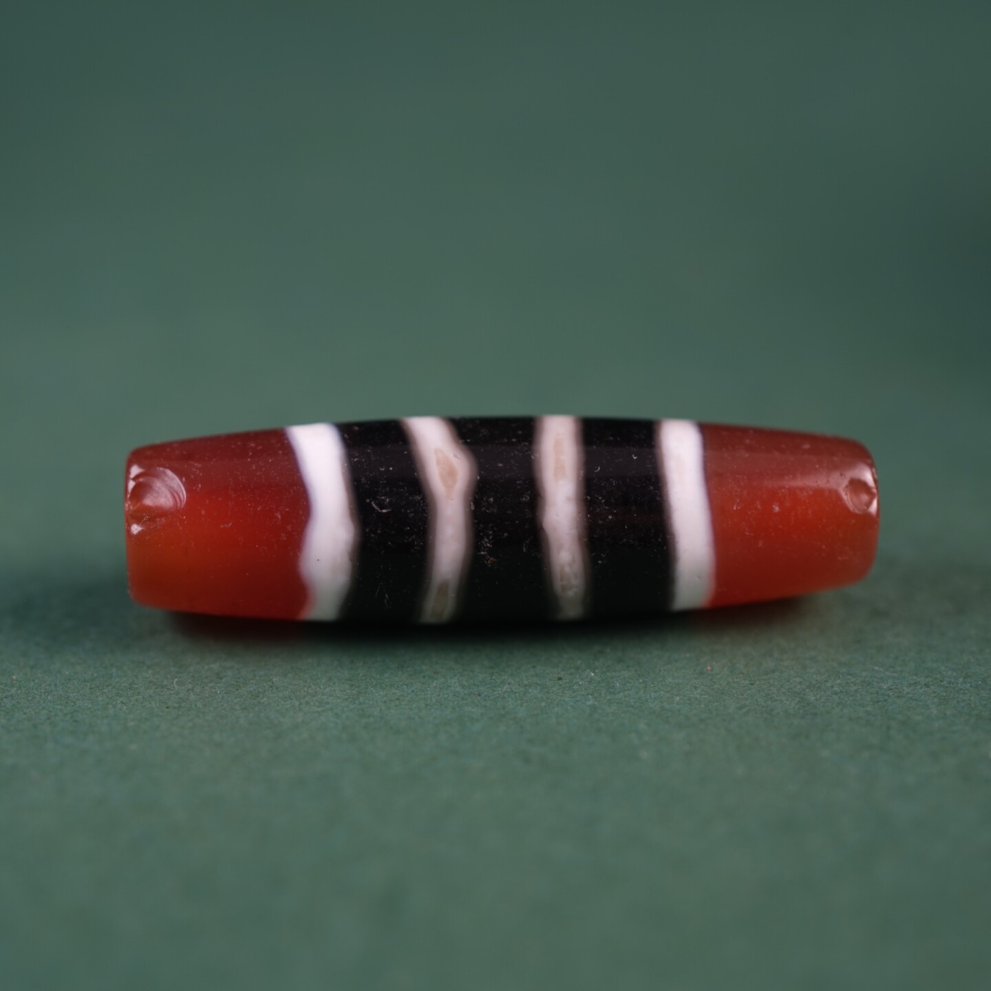 西藏黑白七线天珠保真天然玛瑙喜马拉雅天珠文化蚀花玛瑙旁系天珠