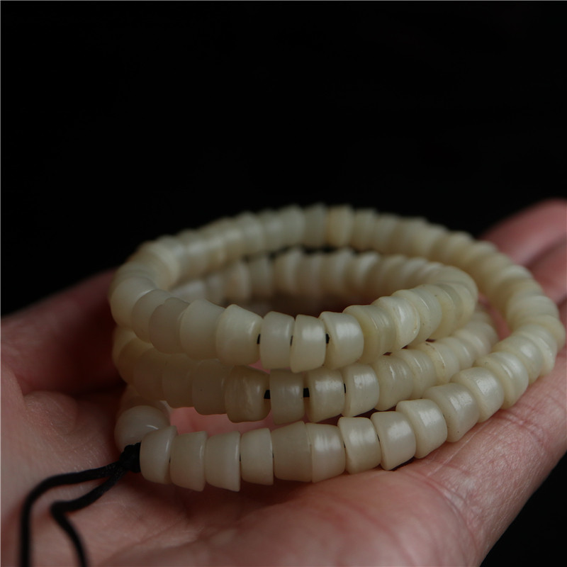 保真西藏手工油润天然牦牛骨仿嘎灵骨串玛尼珠108藏式手串骨珠