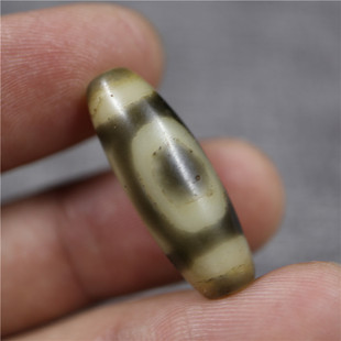 〓老〓清代老料器一眼天地天珠西藏手工天珠星月穿珠配珠散珠TD02