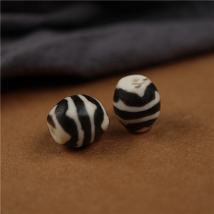 精品料器小达洛天珠配珠西藏民手工磨损做旧水纹天珠文玩散珠腰珠