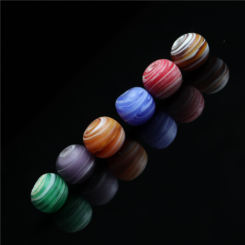 西藏手工双色彩色搅胎琉璃珠金刚菩提藏式文玩配散珠多宝手串配珠