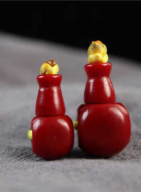 13mm西藏藏式红色料器素面佛头三通项链佛珠念珠配饰穿珠配件