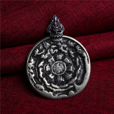 〓包老〓精品西藏九宫八卦牌护身吊坠白利玛铜藏式佛牌项坠挂坠件