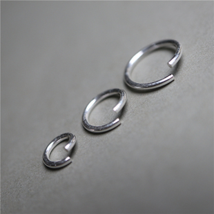 8mm藏式元素配件925纯银挂环穿珠配饰开口银环圈侧挂坠配珠连环圈