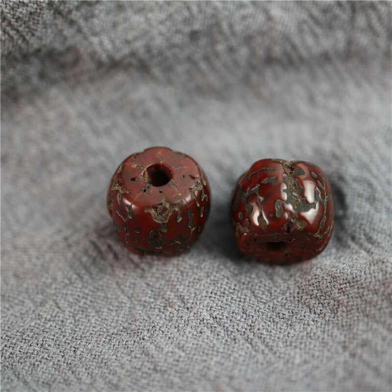 12mm精品老压痕西藏式金刚菩提子散珠包浆配珠微斜切配串隔珠