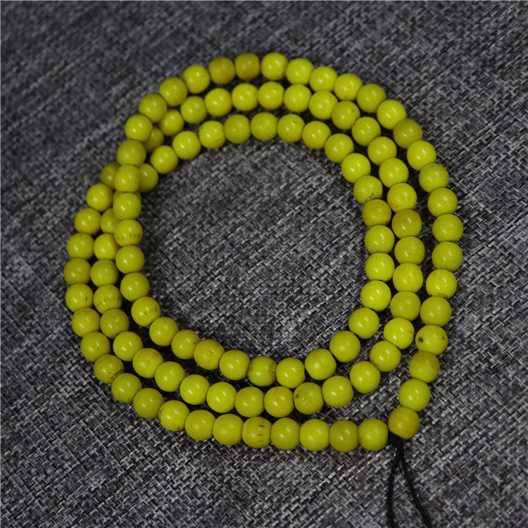 包老西藏传精品老黄雪巴珠少见夏尔巴手工雪巴琉璃手串108颗