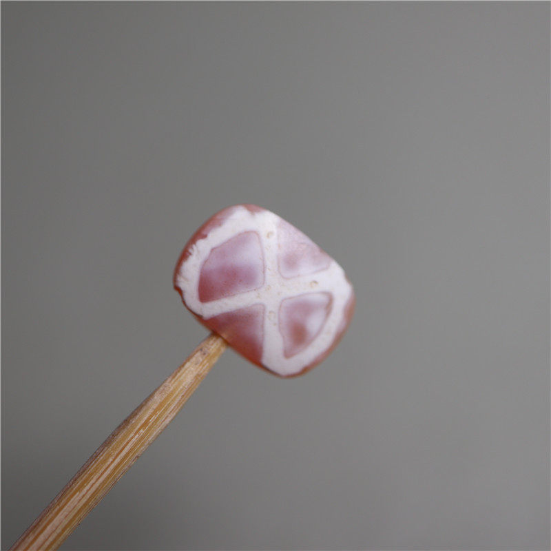 〓包老〓精品千年西亚红玉髓蚀花玛瑙扁珠手工镶蚀线珠戒面散配珠