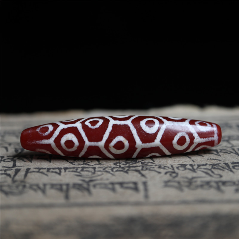 至臻精品西藏二十一眼玛瑙天珠项链坠件仿老千年红玉髓镶蚀珠子