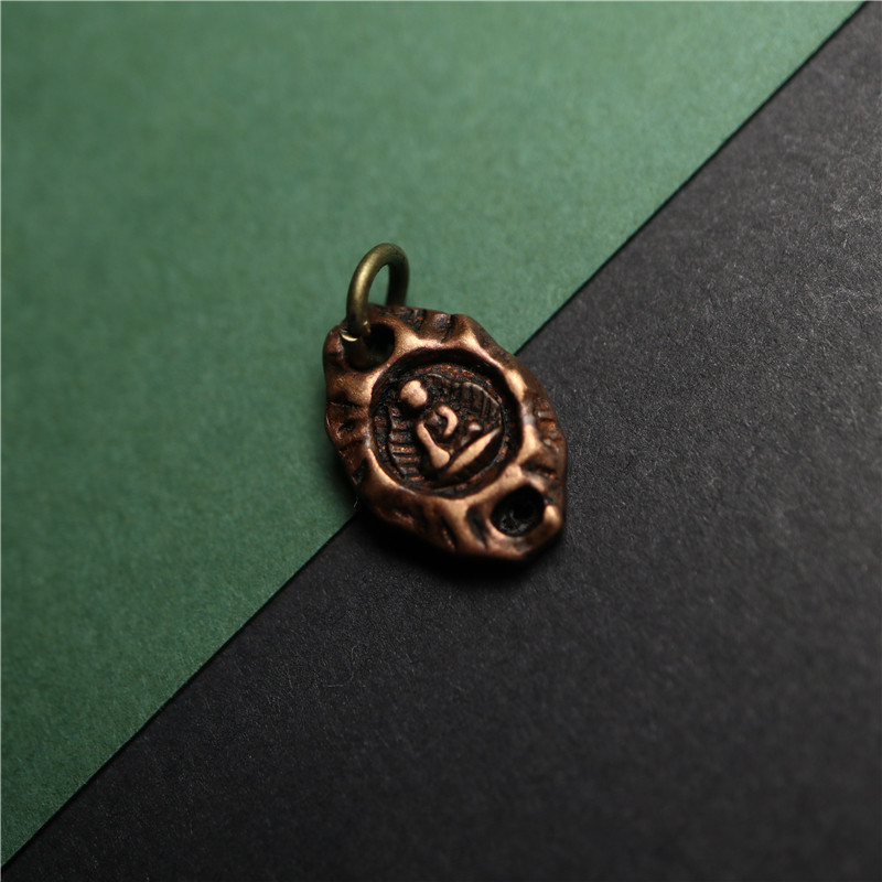 西藏精品小配件紫铜释迦摩尼吊坠藏式佛珠配饰挂坠文玩卡子记数挂