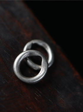 8mm精品复刻老钥匙孔天铁圆环铜环文玩记数侧挂环手串配件闭口环