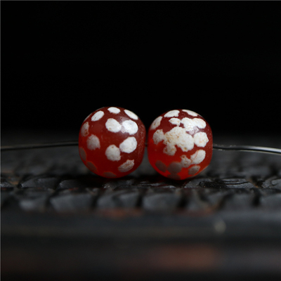 10mm少见精品西亚红玉髓镶蚀满天星玛瑙配珠手串佛珠顶珠腰珠配饰