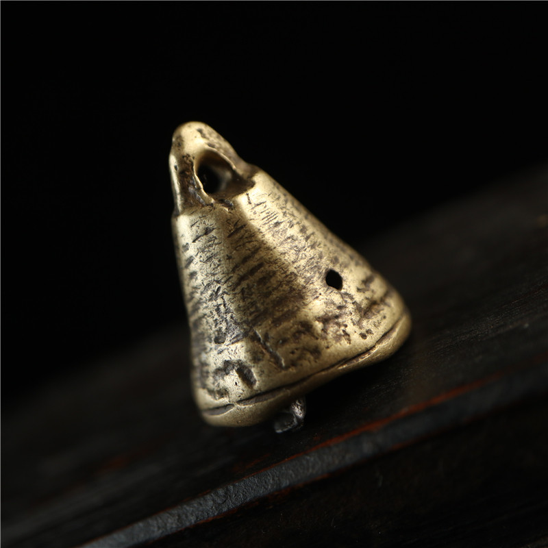 包老西藏黄铜老铃铛吊坠配件藏式文玩侧挂铃铛藏饰包挂diy回纹