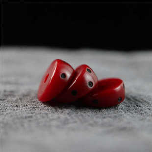 直径12mm 西藏民精工红料斜切大肠配珠咒点散珠隔珠垫片 厚约6mm