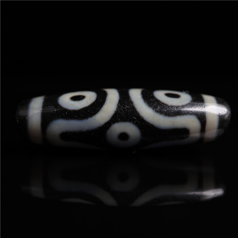 天然玛瑙老台湾至纯天珠少见精品蓝沁十字金刚六眼天珠吊坠项链坠