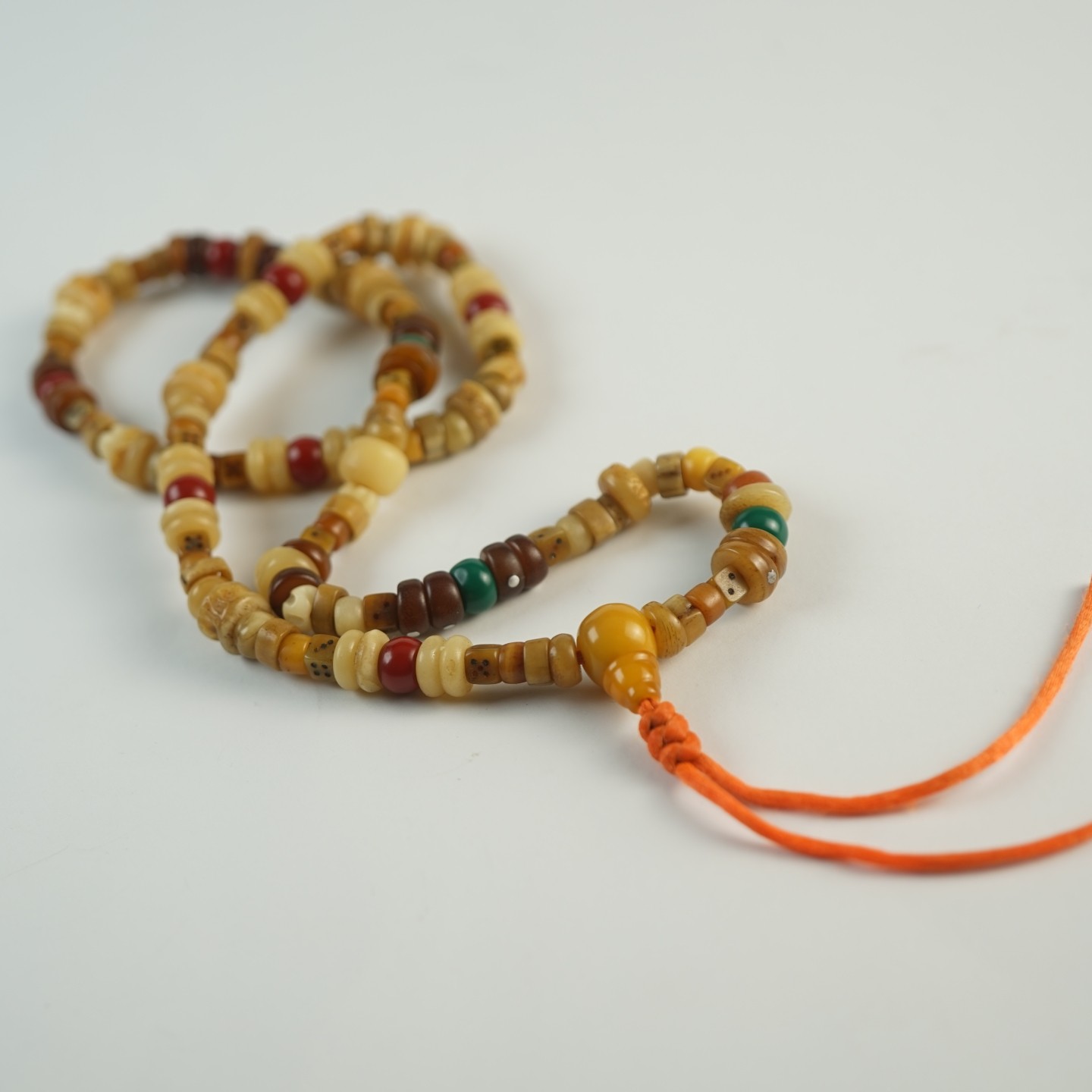 西藏传特色民族风天然骨珠另类混搭风格佛珠脖挂项链骨串菩提