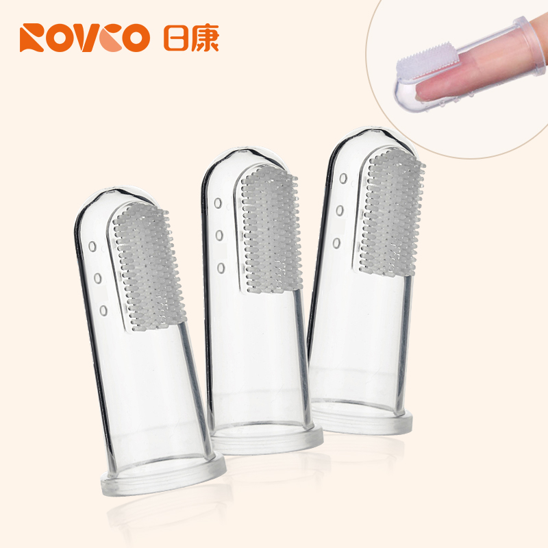 日康手指套牙刷3支装刷舌苔清洁