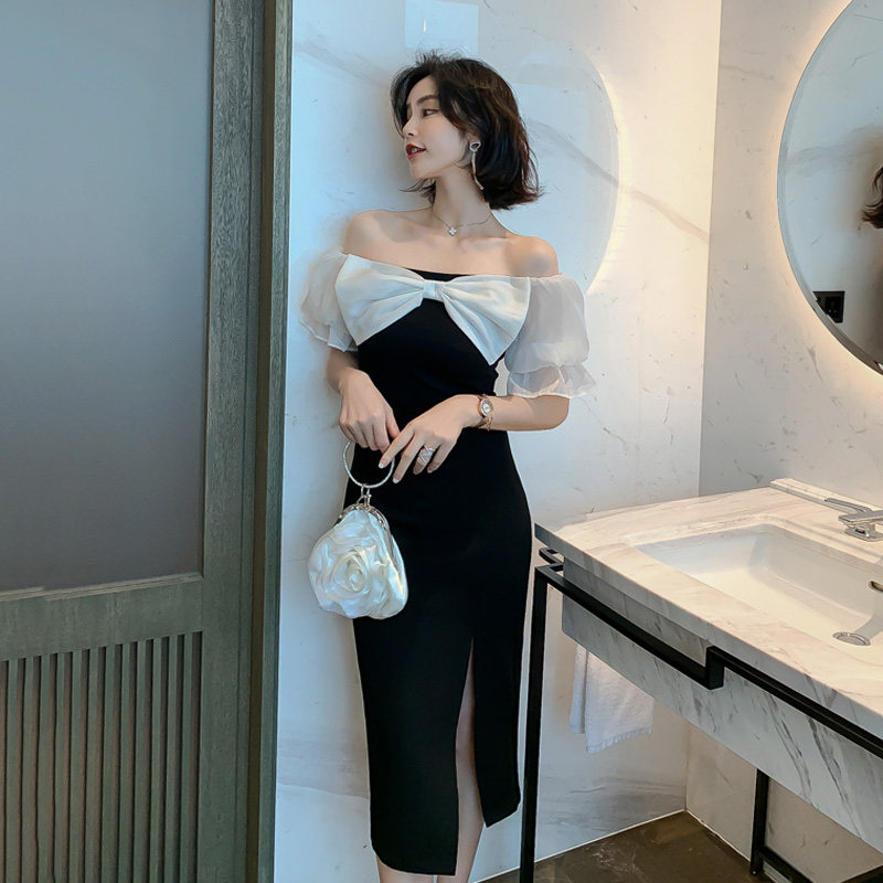 sexy one word Self cultivation Package hip Dress temperament birthday party Party banquet Evening dress skirtin the Women's clothing/Boutique , Wedding/Cheongsam/Formal dress , Formal dress/Evening  category - from Buy2taobao.com to provide professional Taobao agent buy service