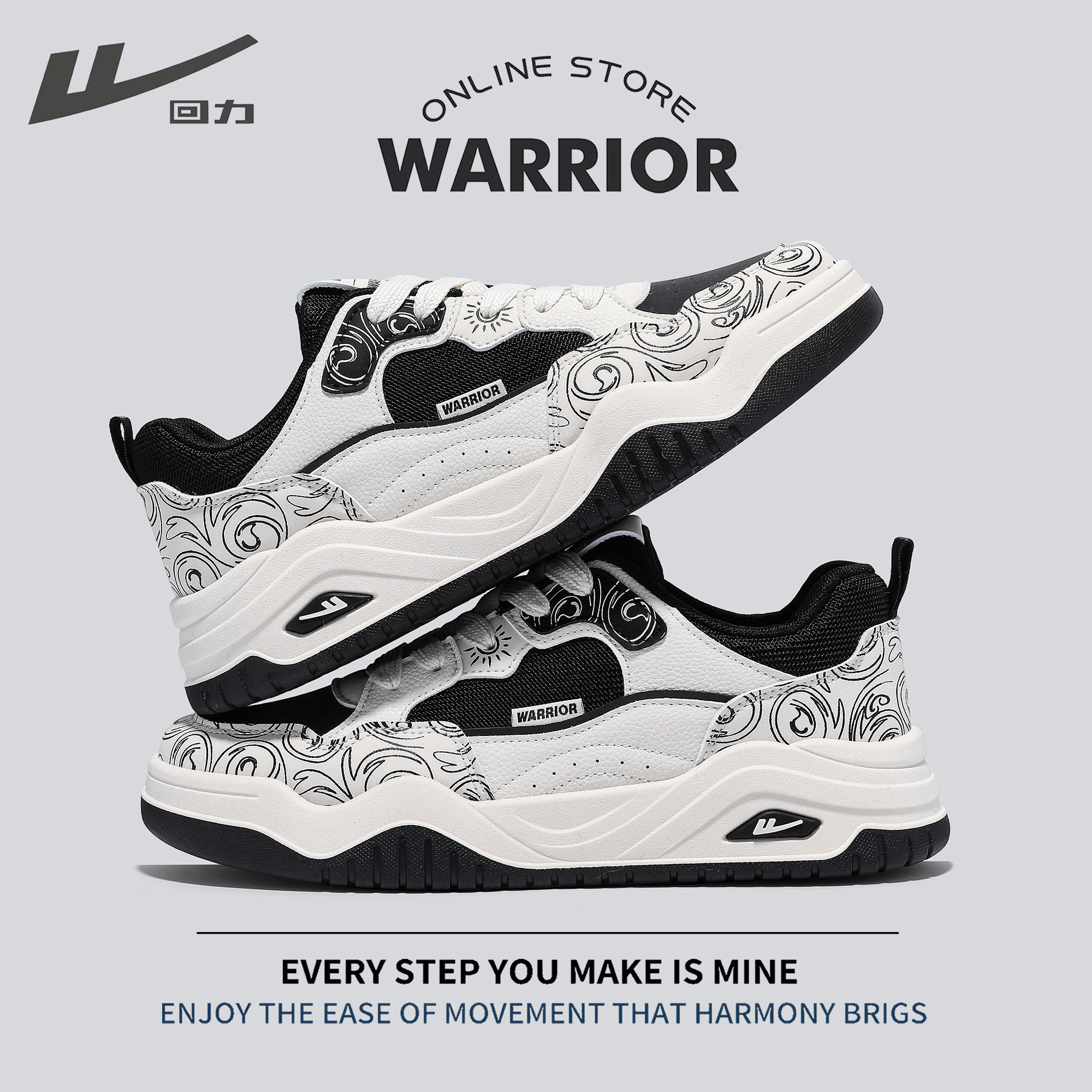 回力2026春季新款网面透气百搭腰果花板鞋学生增高运动休闲那些年