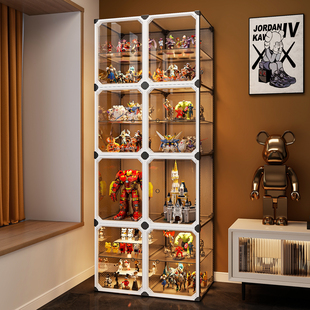 手办展示柜模型置物架玩具产品乐高适用盲盒透明收纳高达陈列柜子