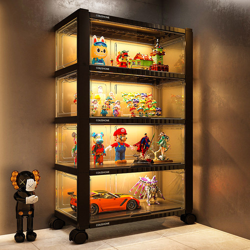 【带灯◆四面透◆大容量】手办柜