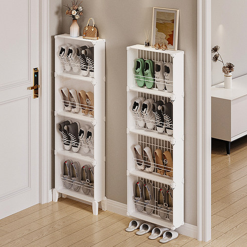 当天发货！透明门！超薄窄小鞋柜