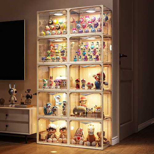 高透手办展示柜适用乐高盲盒收纳