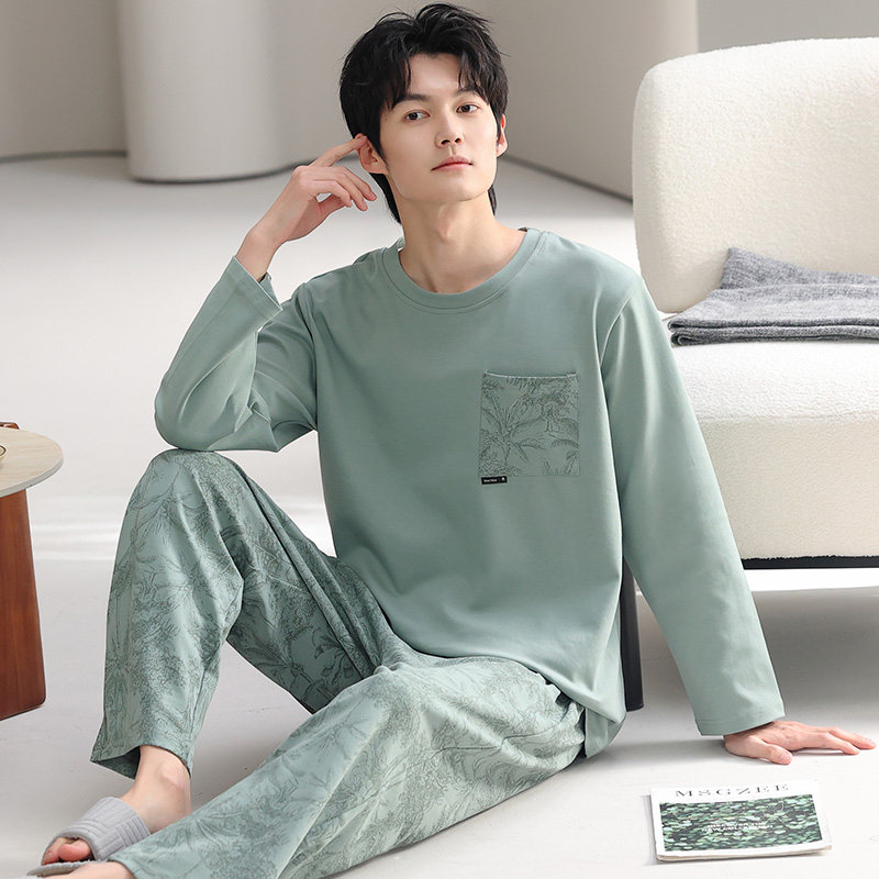 春款睡衣男秋2026新款长袖纯棉薄款男款家居服运动青少年春秋套装