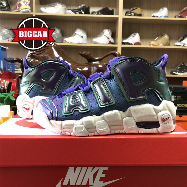 识货 nike air more uptempo gs 电光紫 变色龙 大air 922845-500