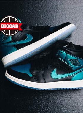 Air Jordan 1 Mid AJ1 黑绿松石 变色龙白灰 BQ6472-009 602 015