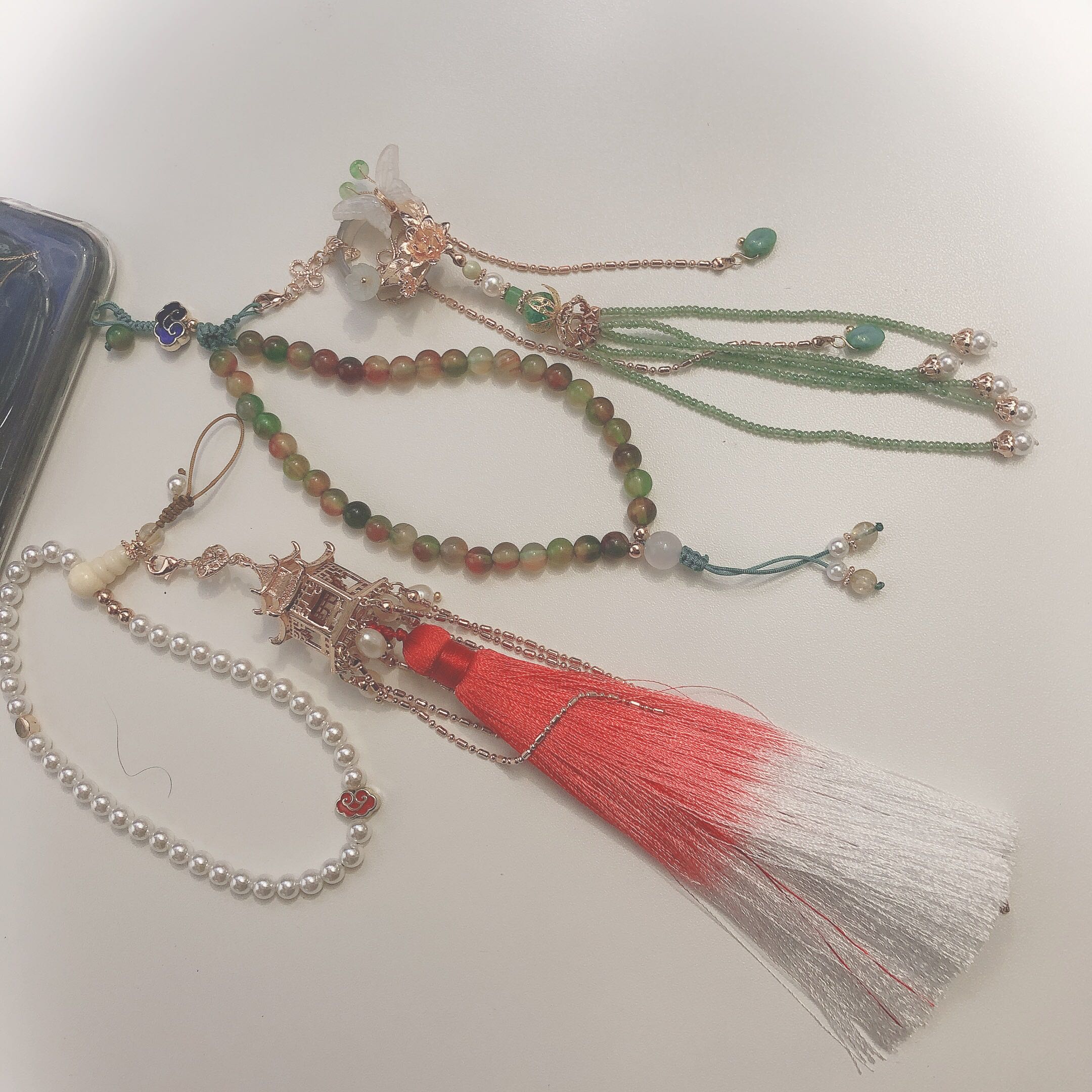 绳新款御守挂绳配件手机挂饰手腕带链子玉石流苏复古文艺中国风