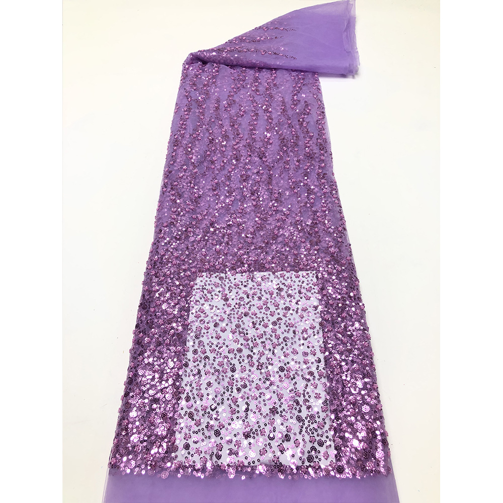 爆款渐变黑金黑银珠片绣花面料女裙晚礼服旗袍婚纱时装服珠片面料