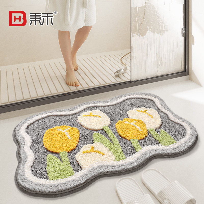 浴室地垫厕所门口强吸水踩脚垫卫生间专用防滑垫子洗手间地毯加厚,居家布艺,家用脚垫,淘宝优惠券,粉丝福利购,淘宝优惠卷