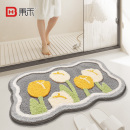 浴室速干地垫厕所门口吸水脚垫卫生间防滑垫子花朵洗手间地毯加厚