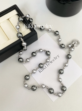Kiki.大溪地混彩珍珠项链小众高级感明星同款进口施家人造珍珠