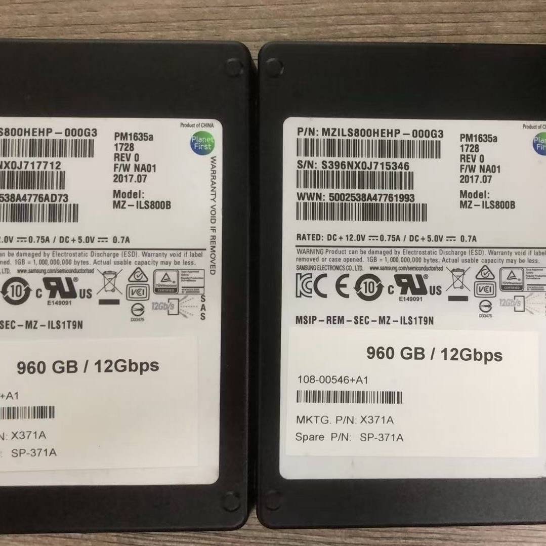 议价-三星原厂 PM1635a 960GB固态硬盘，型号MZILS8