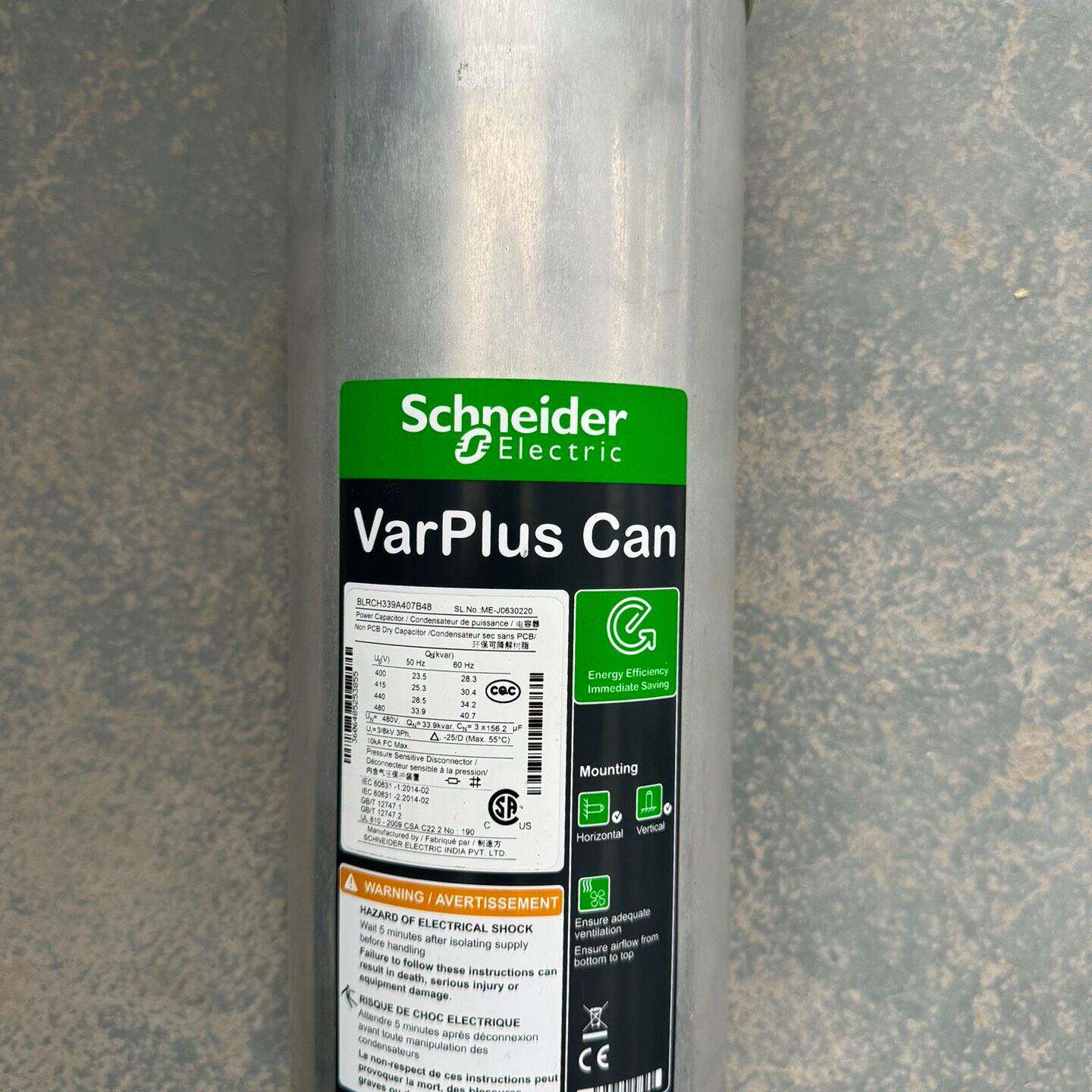 议价-施耐德电容器，型号BLRCH339A407B48，33.9k