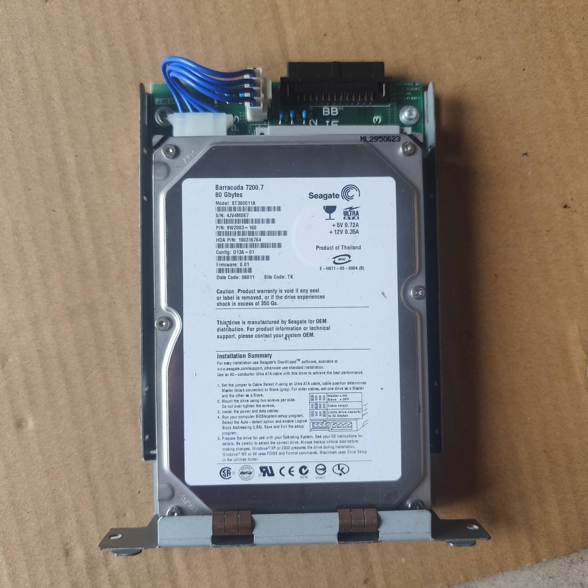 议价-促销硬盘Seagate  65F 80G实物拍摄功能包好1