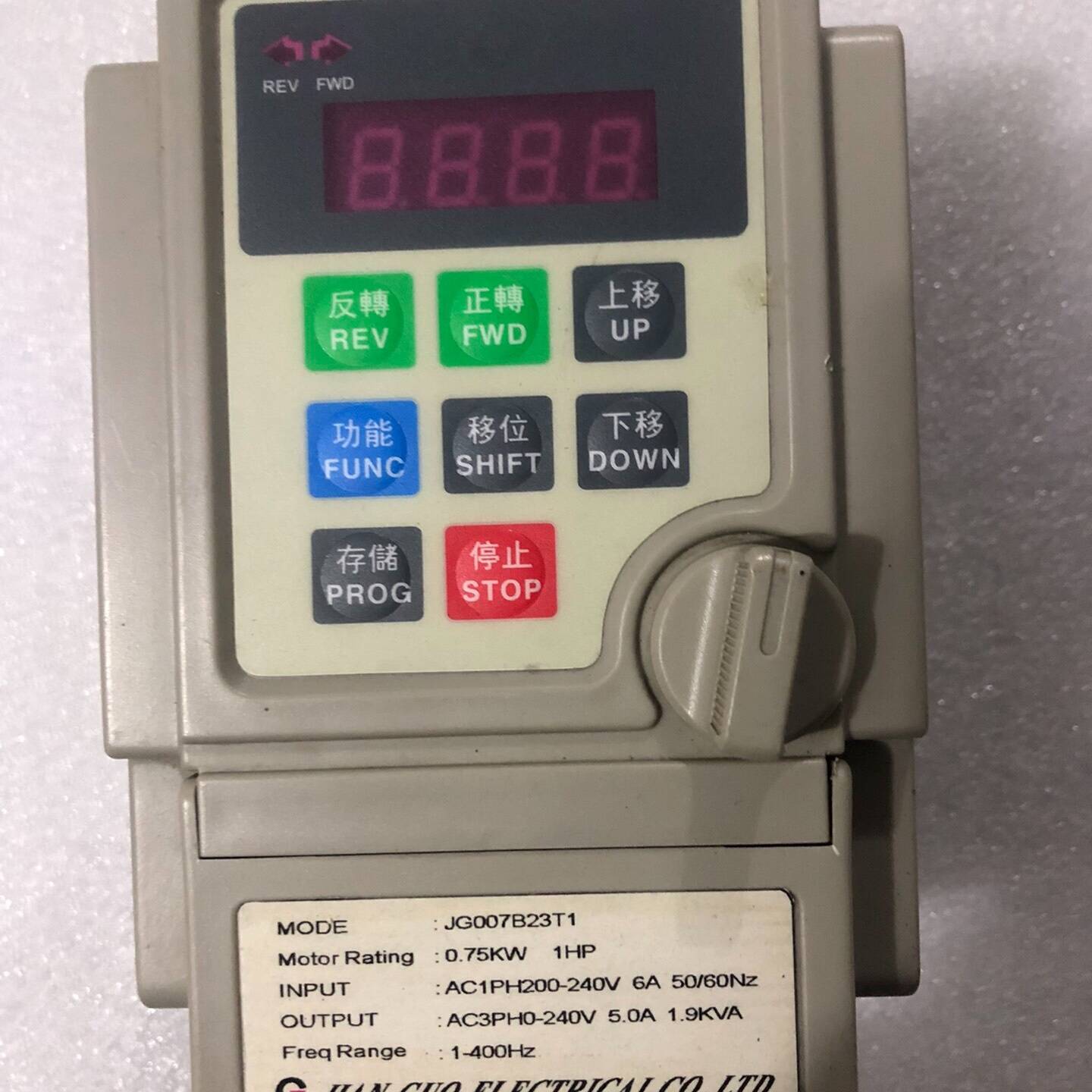 议价-变频器JG007B23T1 (0.75KW) 拆机现货，功能