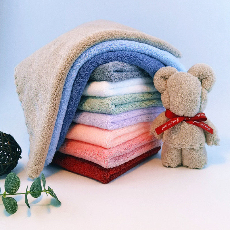 折叠小熊四方形毛巾儿童方巾