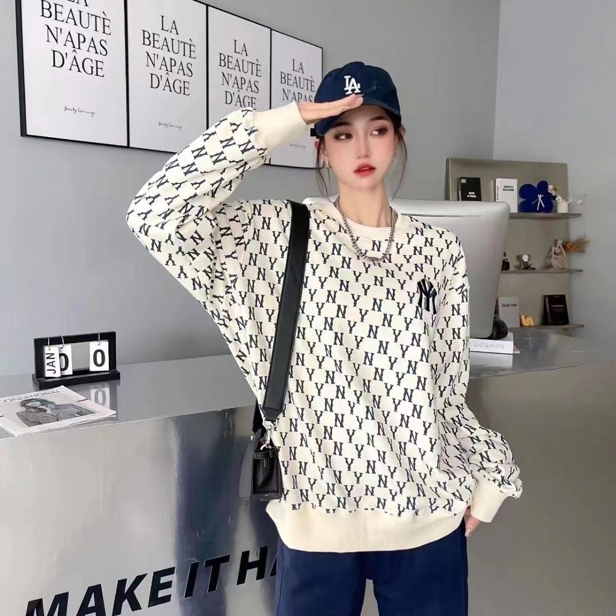 WY刺绣秋冬季纯棉满印ny卫衣