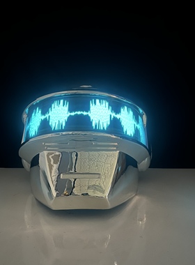 Daft Punk机器人头盔，银色镜面电镀效果树脂玻璃钢材质