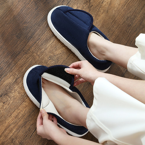 春秋宽松中年老人包跟防滑布鞋