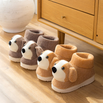 冬季加厚保暖卡通狗狗女居家鞋
