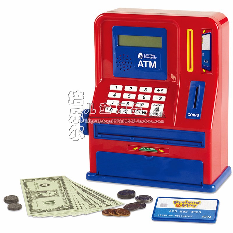 ATM取款机科技收款机II代商店收银机钱币兑换组幼儿园儿童玩具