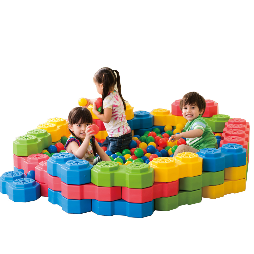 八角积木台湾Weplay幼儿园儿童大型软质静音建构拼插搭建积木玩具