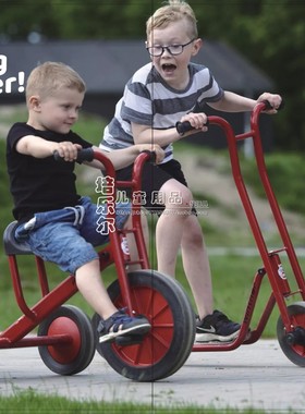 红色幼儿园儿童幼儿货运车 出租车双人出租车兜风车脚行车 脚踏车