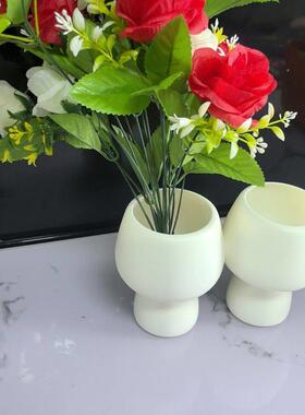 高脚仿陶瓷花盆家居简约绿植盆栽阳台绿萝兰环保花盆素色塑料花瓶
